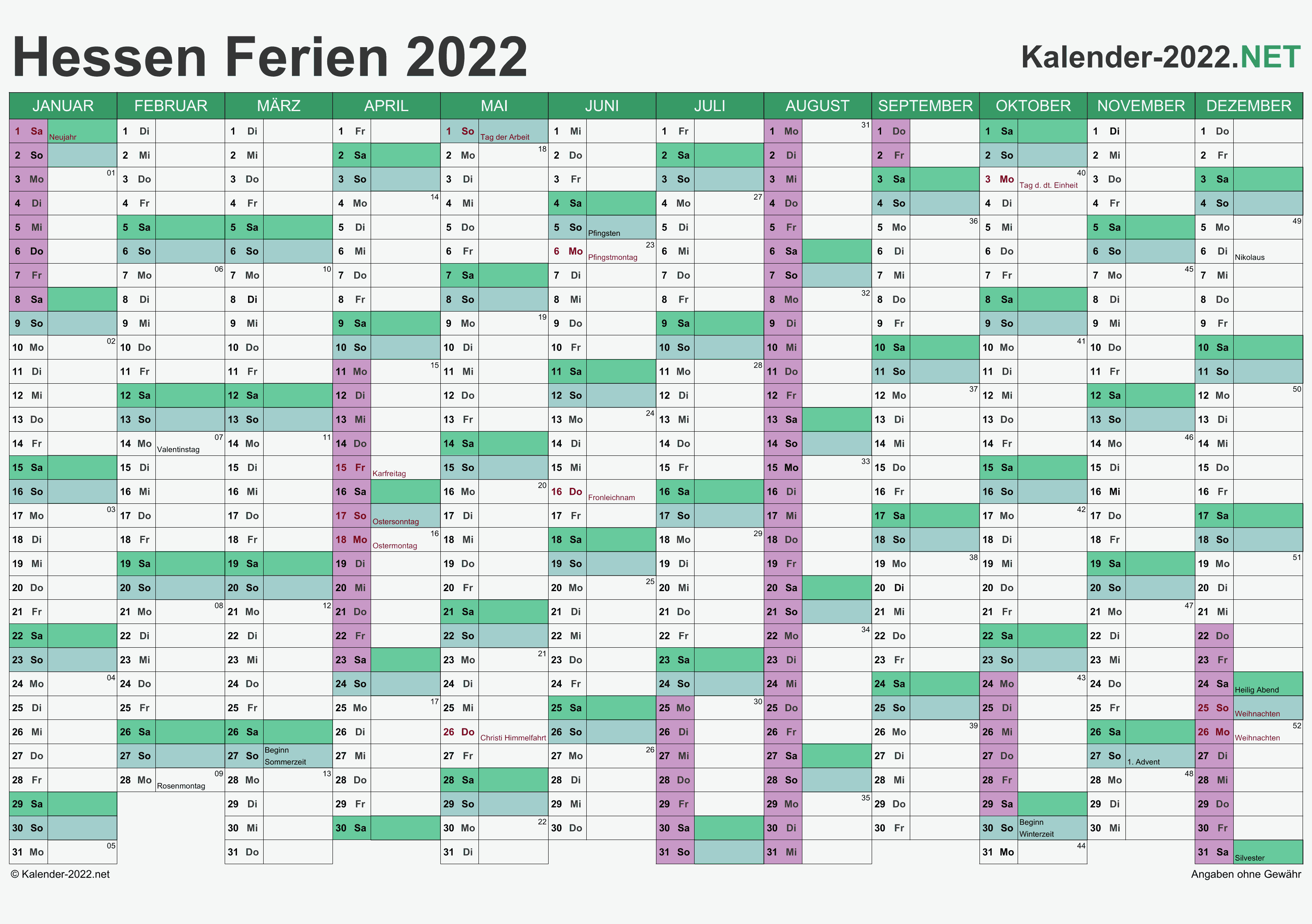 Orkenspalter kalender 2022